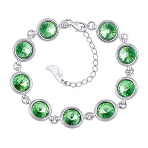 Strieborný náramok s kryštálmi Swarovski® Crystals 8 mm rivoli green