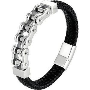 Gaira Kožený náramok Chain 30294-22 čierny