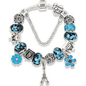 Silver Star Náramok – Eiffelova veža Blue Charm-1 – 18 cm