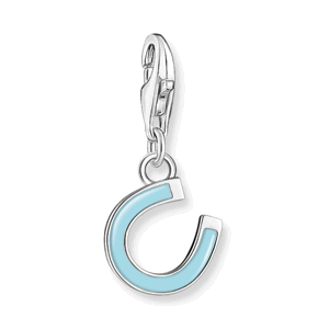 THOMAS SABO strieborný prívesok charm Green horseshoe silver 2019-007-17