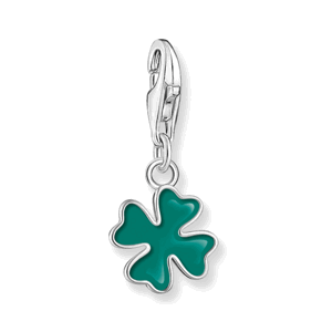 THOMAS SABO strieborný prívesok charm Green cloverleaf silver 2017-007-34