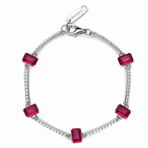 BROSWAY strieborný náramok Fancy Passion ruby BWFPR04