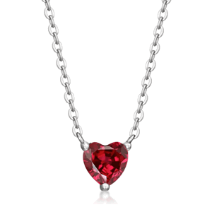 SOFIA strieborný náhrdelník s červeným srdiečkom IS028CT134RHRO