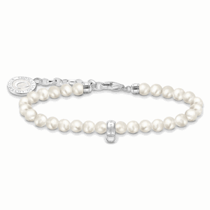 THOMAS SABO strieborný náramok White pearls A2141-158-14