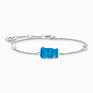 THOMAS SABO x HARIBO strieborný náramok Blue goldbears & pearl A2151-052-1