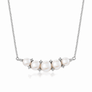 SOFIA strieborný náhrdelník so zirkónmi a perlami WWPS160778N-CSF1