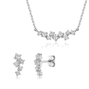 SOFIA zlatý set náhrdelník a náušnice so zirkónmi GEMCS28650-27+GEMBO28649-25