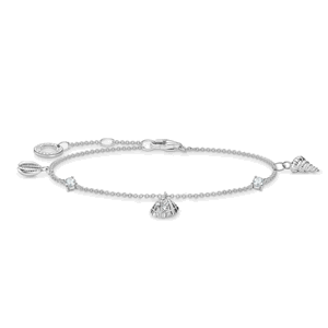 THOMAS SABO strieborný náramok Shells and white stones silver A2060-051-14-L19V