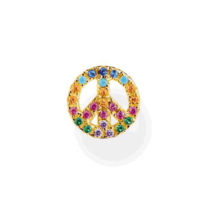 THOMAS SABO kusová náušnica Peace with colourful stones gold H2218-488-7