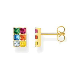 THOMAS SABO náušnice Colourful stones pavé gold H2251-996-7