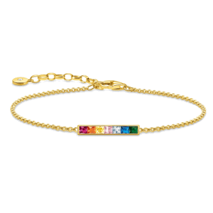 THOMAS SABO strieborný náramok Colourful stones gold A2068-996-7-L19v