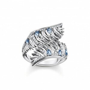 THOMAS SABO prsteň Phoenix wing with blue stones silver TR2409-644-1