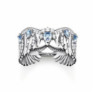 THOMAS SABO prsteň Phoenix wing with blue stones silver TR2411-644-1