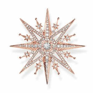 THOMAS SABO brošňa Star with pink stones rose gold X0281-578-14