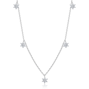 SOFIA strieborný náhrdelník s kvetmi AEAN1316Z/R-38-40-42-45