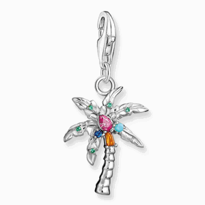 THOMAS SABO strieborný prívesok charm Colourful palm tree silver 1932-342-7