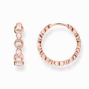 THOMAS SABO náušnice Circles with white stones rose gold CR714-416-14