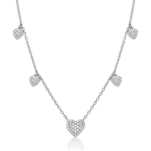 SOFIA strieborný náhrdelník so srdiečkami CONZB112470