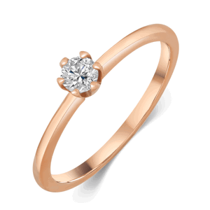 SOFIA DIAMONDS zlatý zásnubný prsteň s diamantom 0,15 ct H/SI PAF1370R