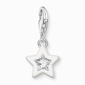 THOMAS SABO strieborný prívesok charm Star with white stone 2044-041-14