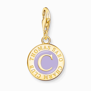 THOMAS SABO strieborný prívesok Member Charm with violet cold enamel gold 2105-427-13