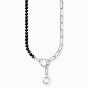 THOMAS SABO náhrdelník Onyx beads and white zirconia KE2193-027-11-L47V
