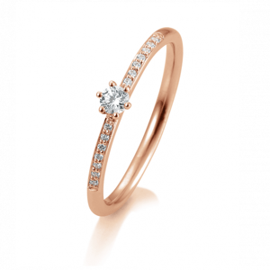 SOFIA DIAMONDS Prsteň 14 k ružové zlato s diamantmi 0,17 ct BE41/05803-R