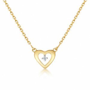 SOFIA DIAMONDS zlatý náhrdelník so srdcom a diamantom 0,005 ct GEMCS28892-14