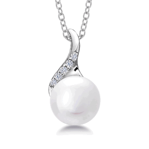SOFIA strieborný prívesok s bielou perlou AEAP4022Z,WFM/R