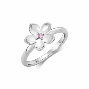 SOFIA strieborný prsteň kvet s ružovým zirkónom AEAR4930PZ/R