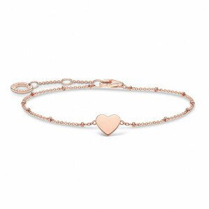 THOMAS SABO strieborný náramok Heart with dots rose gold A1991-415-40-L19v