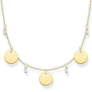 THOMAS SABO náhrdelník Three discs and stones gold KE1960-414-39