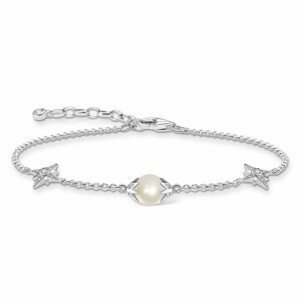 THOMAS SABO strieborný náramok Pearl with stars silver A1978-167-14-L19v