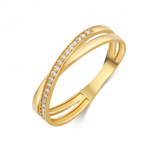 SOFIA zlatý prsteň so zirkónmi AG9310-S-14KYG