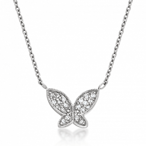 SOFIA strieborný náhrdelník s motýľom CONZB90109