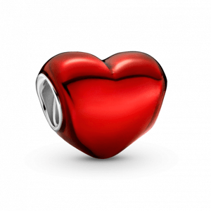 PANDORA korálka Metalické červené srdce 799291C02