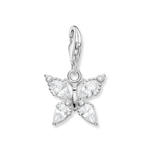 THOMAS SABO strieborný prívesok charm Butterfly white stones 1862-051-14