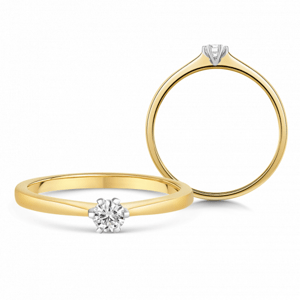 SOFIA DIAMONDS zlatý zásnubný prsteň s diamantom 0,15 ct UDRG46873Y-H-I1