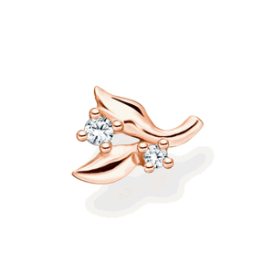 THOMAS SABO kusová náušnica Leaves with white stones rosegold H2222-416-14