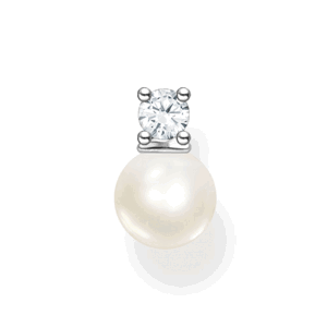 THOMAS SABO kusová náušnica Pearls with white stone silver H2214-167-14