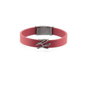 Šperk Karl Lagerfeld K/Signature Leather Bracelet Šedá M