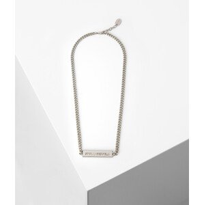 Šperk Karl Lagerfeld K/Id Plaque Necklace Šedá None