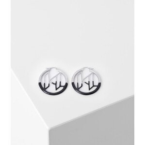 Náušnice Karl Lagerfeld K/Monogram Dip Hoop Earrings Šedá None