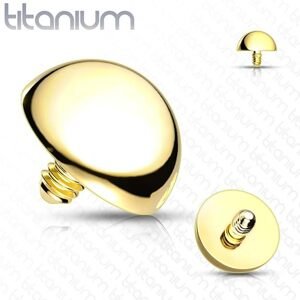 Titánová kupola pre mikrodermal piercing a šperky s vnútorným závitom Farba: zlatá, Velikost koncovky: 4 mm, Veľkosť: 1,6 mm