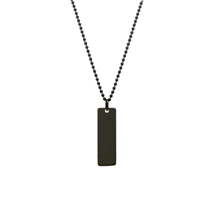 Oceľový náhrdelník s gravírovaním Flat bar Font gravírovanie - ukážky vo fotografiách produktu: font 4, Farba: čierna
