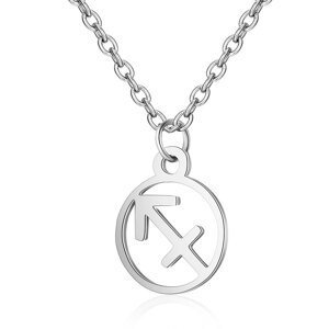 Oceľový náhrdelník s príveskom znamení zverokruhu Strelec