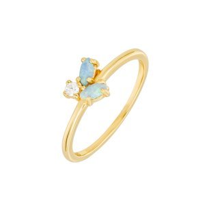 Strieborný pozlátený prsteň Opal Starlight Veľkosť prstenu: 52