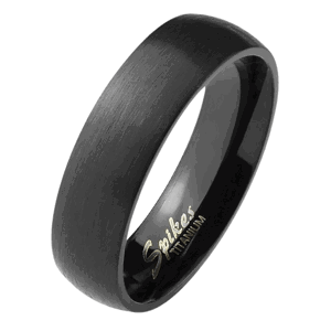Čierny titánový prsteň s polomatným povrchom Veľkosť prstenu: 57