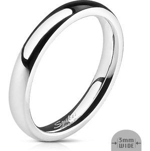 Oceľový prsteň s lesklým povrchom Šíře: 3 mm, Veľkosť prstenu: 54