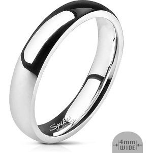Oceľový prsteň s lesklým povrchom Šíře: 4 mm, Veľkosť prstenu: 52